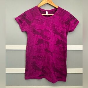 Magenta Patterned Short Sleeve Tee
